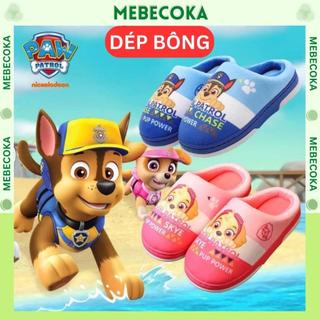 Dép bông cho bé trai,bé gái từ 2-10 tuổi, dép đi trong nhà CAO CẤP hoạ tiết đội chó cứu hộ Pawpatrol