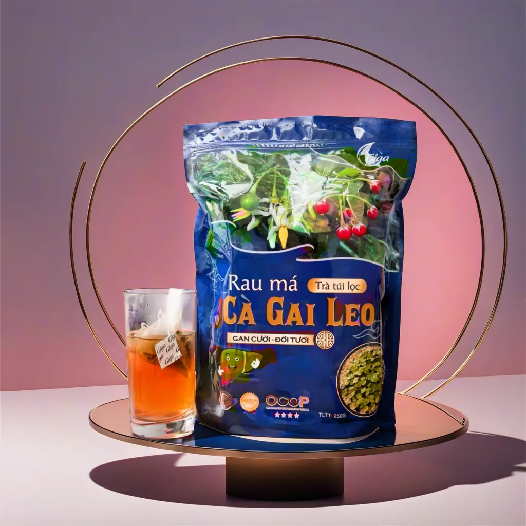 Trà cà gai leo rau má GiGa túi lọc, giúp hỗ trợ thanh lọc, giảm nóng trong, giảm nhiệt (gói 250g)