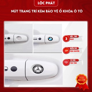 Nút dán bảo vệ ổ khóa kèm logo hãng xe, Nút dán bảo vệ ổ khóa xe hơi