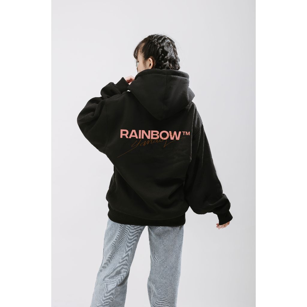 Áo Hoodie Rain Bow Form Rộng Unisex YANDO OUTFITS N58 Losto Nỉ Cotton French Terry 350GSM Local Brand