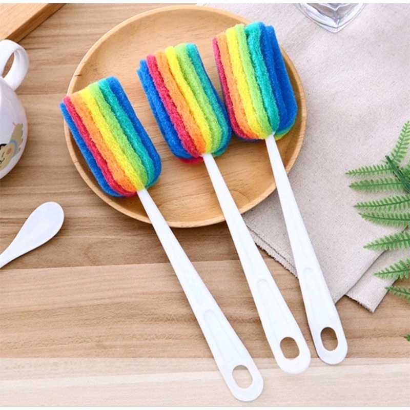 Dụng cụ cọ rửa ly chén 7 màu