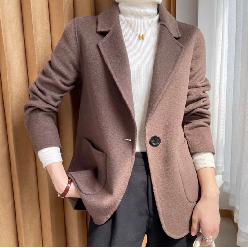 (nhiều màu) áo blazer dạ ép lông cừu khâu tay một lớp SOUP xuất Hàn