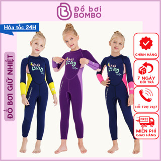  Đồ bơi giữ nhiệt bé gái Dive and Sail size 12kg - 32kg chất cao su dày 2.5mm ngăn tia UV giữ ấm 