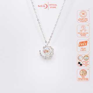 Dây chuyền bạc nữ SELIN JEWELRY vòng cổ bạc đính đá mặt trăng đổi màu twinkle moon trang sức bạc