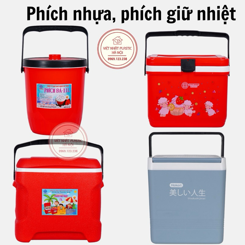 Phích đá vuông giữ nhiệt 12l 13l 16l 17l 18l Việt Nhật (Thùng đá vuông đa năng)