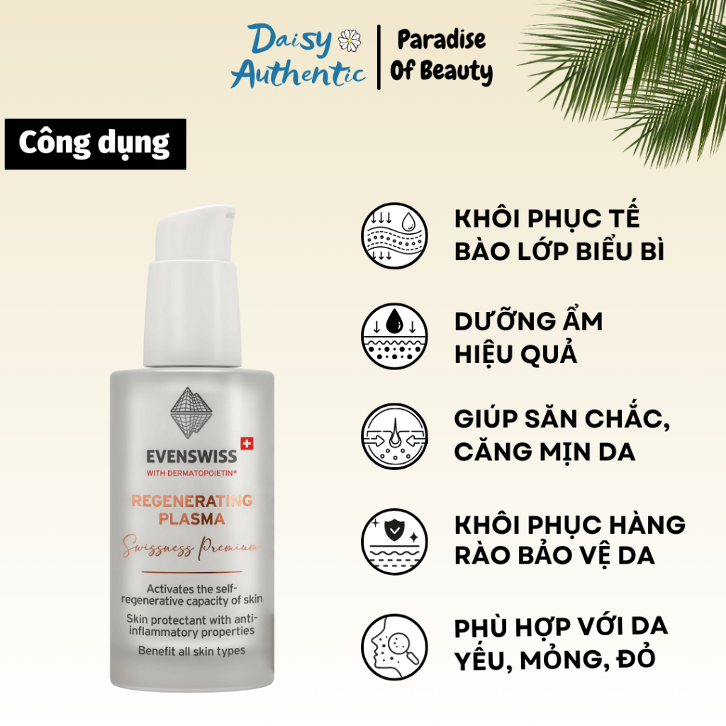 Huyết Tương Phục Hồi Da Evenswiss Regenerating Plasma Serum 30ml 50ml
