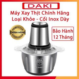 [ Bảo Hành 1 Năm ] Máy xay thịt, cối xay thực phẩm inox 304 dung tích 2l - Máy xay thịt cá đa năng xay sinh tố giò chả