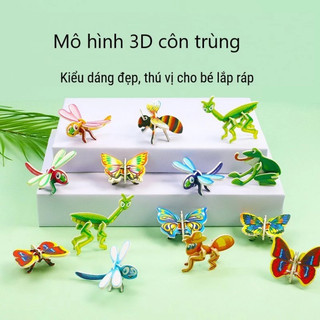 Bộ 10 hình Lắp Ráp Côn Trùng 3D cho bé
