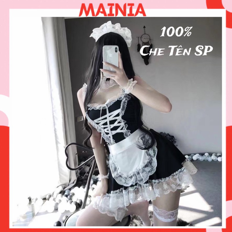 Cosplay hầu gái sexy anime maid - Váy đầm ngủ cosplay cô hầu bàn tạp dề trăng gợi cảm Mainia Shop