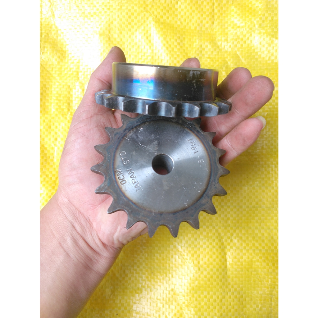 Nhông sên xích xe máy, đặt theo số răng, Loại có gù, mới chưa khoan lổ trục