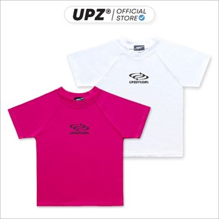 Upz áo thun cotton baby tee nữ tay ngắn raglan in nổi logo upzstudio