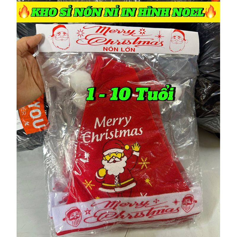 (1-10 Tuổi) ❌KHO SỈ❌ NÓN NỈ NOEL LOẠI 1 CHO BÉ (Sỉ SLL)