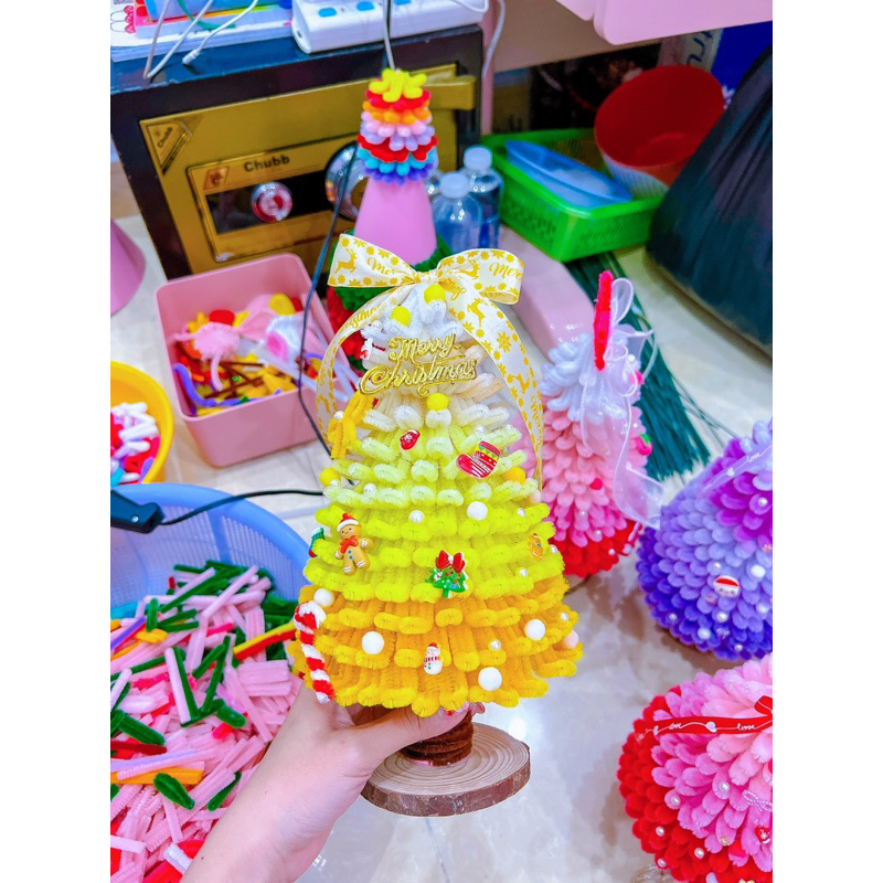 Cây thông kẽm nhung làm sẵn size 35cm handmade