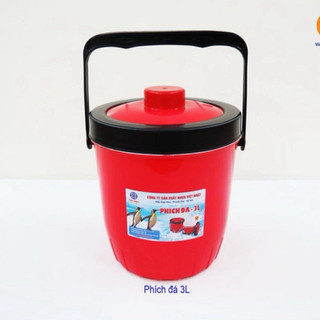 Thùng Đá Tròn Giữ Nhiệt Việt Nhật - Size 3l  Phích Đựng đá,giữ nhiệt lâu (M18x Đ13x C18 cm)