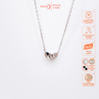 Dây chuyền bac nữ vòng cổ bạc mặt hình trái tim giác đơn giản SELIN JEWELRY