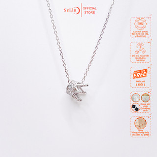 Dây chuyền vòng cổ bạc nữ 925 đính đá SELIN JEWELRY hình vương miện - 0147
