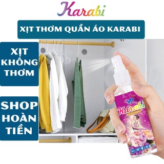 Xịt Thơm Quần Áo KARABI 50ml Hương Nước Hoa, Kháng Khuẩn Mềm Vải Lưu Hương Suốt 12h