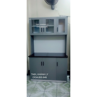 Tủ bếp dưới liền tủ treo nhựa đài loan đựng gia vị 123x200