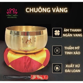 Chuông đồng đài loan chữ phật viền trơn - khắc trú