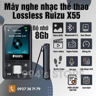 Bản 2024 RUIZU X55 Máy nghe nhạc thể thao Bluetooth Lossless - Bộ nhớ 8Gb - Có kẹp áo - Siêu gọn và nhẹ - Bluetooth 5.2