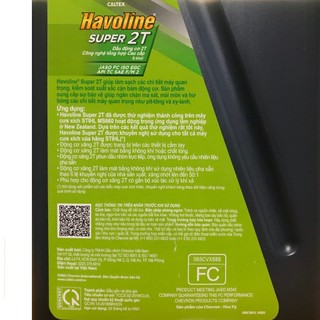 [ CHÍNH HÃNG ] Nhớt 2 thì cao cấp Caltex Havoline Super 2T [ 1L ]