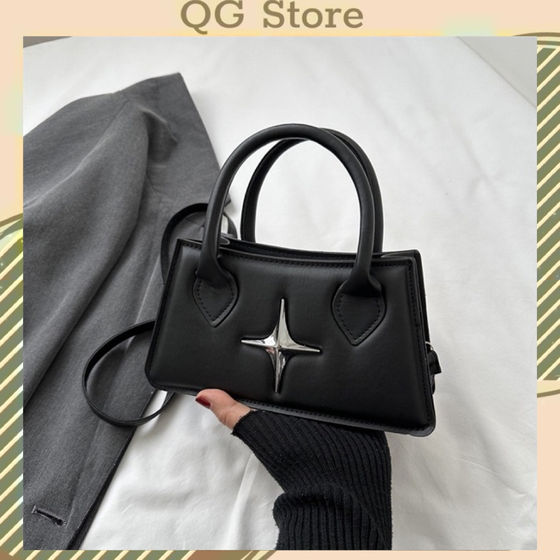 Túi Xách Nữ Đeo Chéo Túi Cầm Tay 2 Quai Basic Phối Ngôi Sao Phong Cách Hàn Quốc QG Store