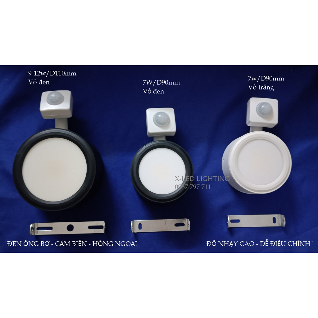 Đèn cảm biến hồng ngoại, đèn cảm ứng thông minh - bơ tròn - 7w, 9w,12w