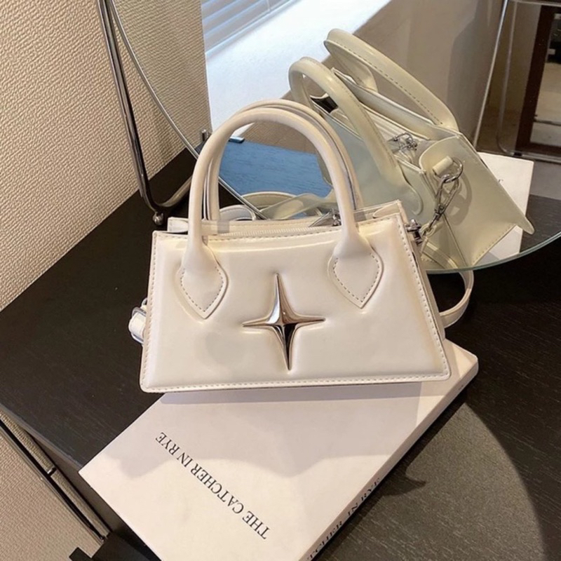 Túi Xách Nữ Đeo Chéo Túi Cầm Tay 2 Quai Basic Phối Ngôi Sao Phong Cách Hàn Quốc QG Store