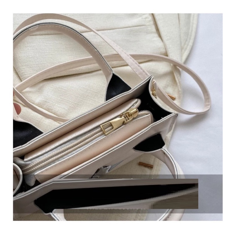 Túi Xách Nữ Đeo Chéo Túi Cầm Tay 2 Quai Basic Phối Ngôi Sao Phong Cách Hàn Quốc QG Store