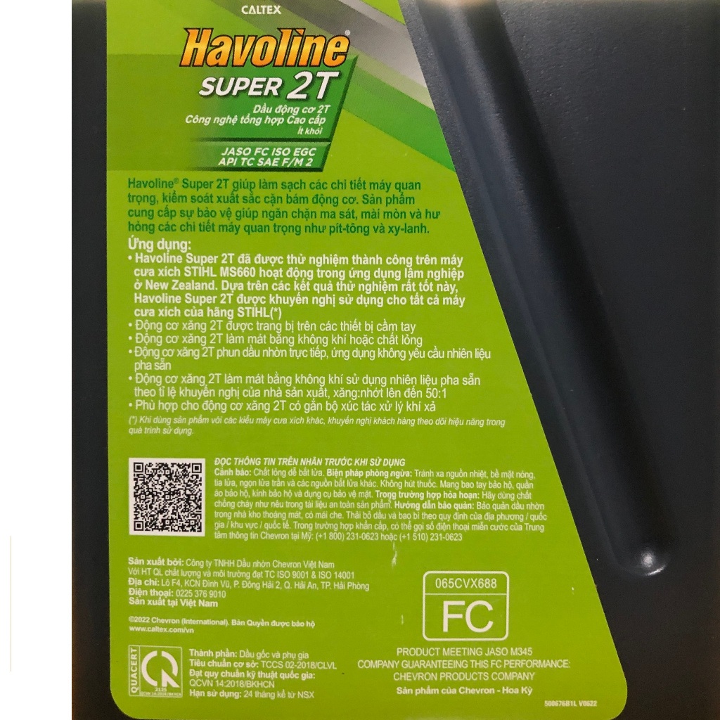 Nhớt xe máy hai thì Caltex Havoline Plus 2T & Super 2T