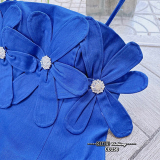 ĐẦM JEANS 2 DÂY PHỐI NƠ NGỰC