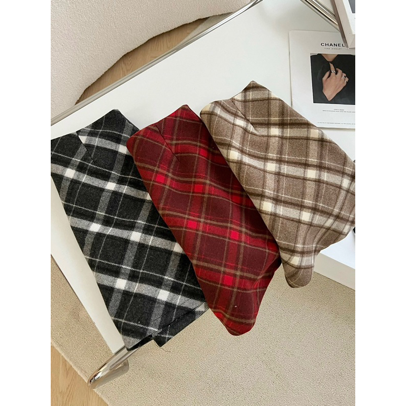 Chân váy dạ kẻ mới chữ A Quảng Châu