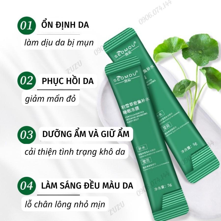 Mặt nạ ngủ rau má Centella Asiatica cấp Collagen, Mát lạnh dưỡng ẩm Làm Trắng Da Hiệu Quả Cao