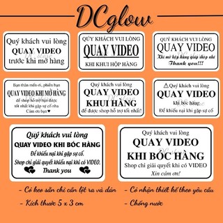 50/100/300 TEM DÁN QUAY VIDEO TRƯỚC KHI MỞ HÀNG DÀNH CHO CÁC SHOP GIÁ ƯU ĐÃI CHỐNG THẤM NƯỚC TUYỆT ĐỐI CHẤT LƯỢNG