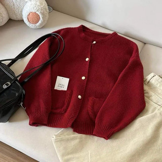 Áo khoác cardigan len nút ngọc tiểu thư