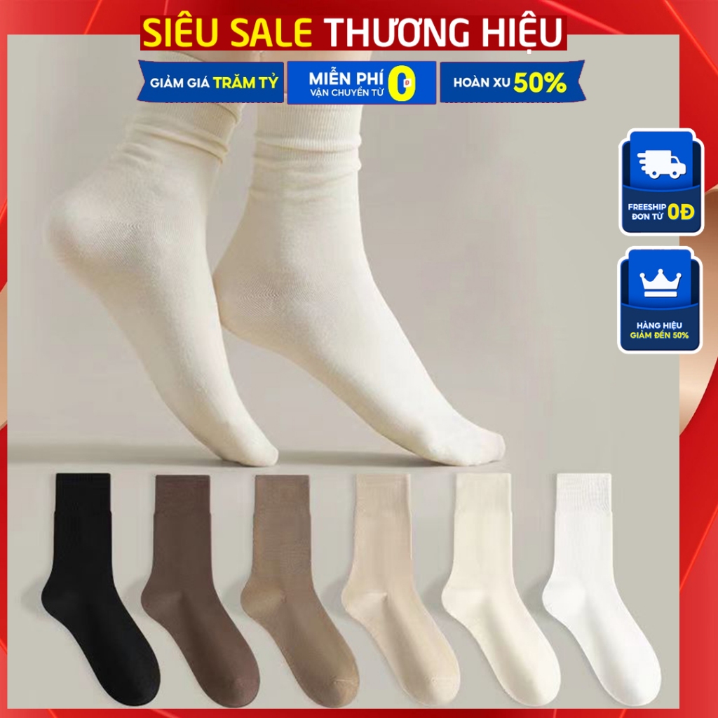 Tất nữ cổ cao trơn Vớ Unisex Cổ cao êm đẹp Thời Trang TEEBAO êm chân siêu đẹp