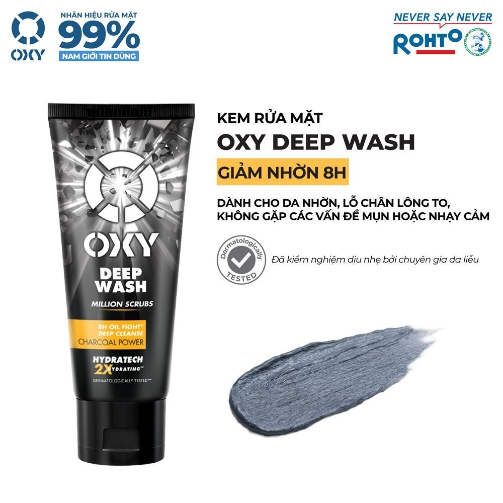 Kem Rửa Mặt Có Hạt Sạch Sâu OXY Deep Wash 100g - Sạch Sâu, Sáng Da, Giảm Nhờn Hiệu Quả