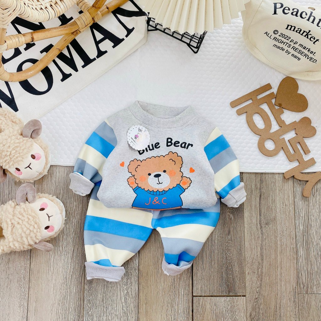 Đồ bộ bé trai , đồ bộ bé gái chất nỉ bông siêu ấm cho bé từ 6kg đến 16kg