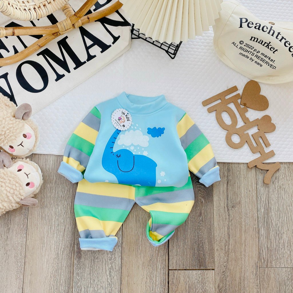 Đồ bộ bé trai , đồ bộ bé gái chất nỉ bông siêu ấm cho bé từ 6kg đến 16kg