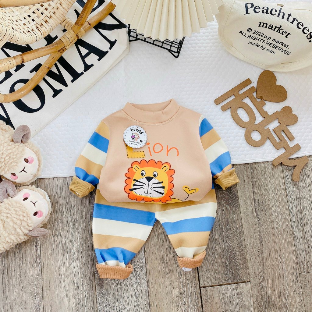 Đồ bộ bé trai , đồ bộ bé gái chất nỉ bông siêu ấm cho bé từ 6kg đến 16kg