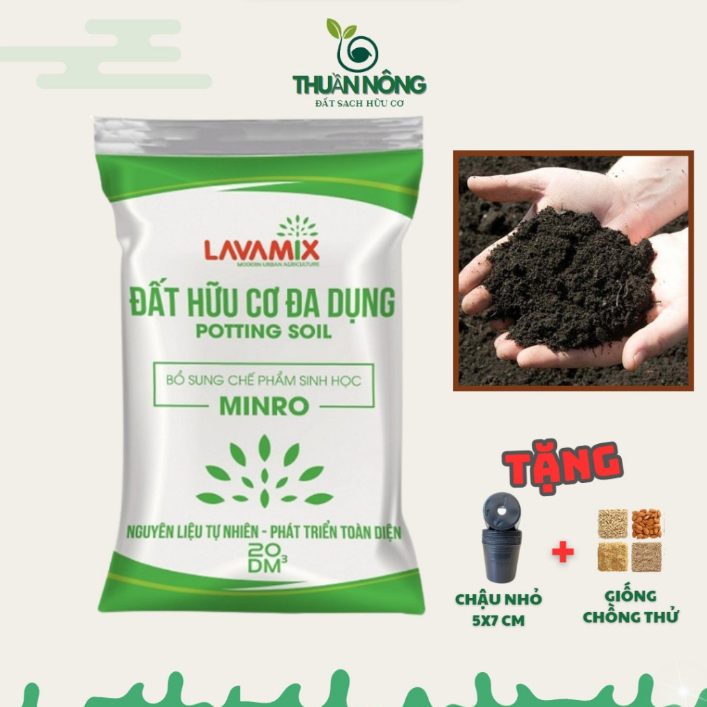 Đất sạch hữu cơ - LAVANMIX 10kg - đât sạch trong rau, đất trồng cay cảnh có sẵn chất dinh dương