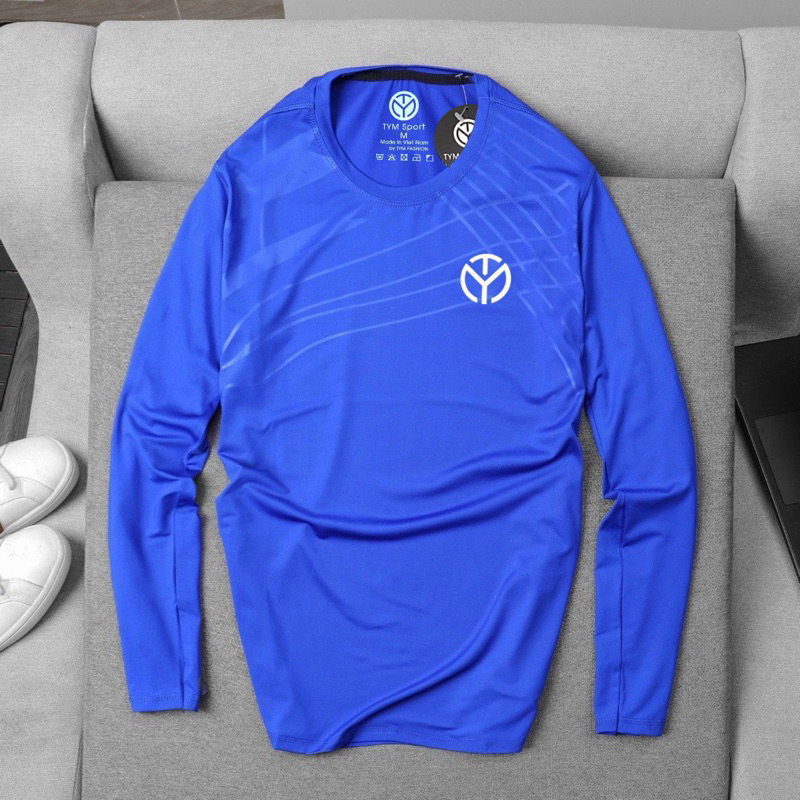 Áo thun tay dài Nam TYM dòng Basic có họa tiết vải Poly 4 chiều mềm mại, co dãn, thoáng mát  AMT004