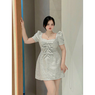 Bigsize Đầm phối nơ 55-95kg