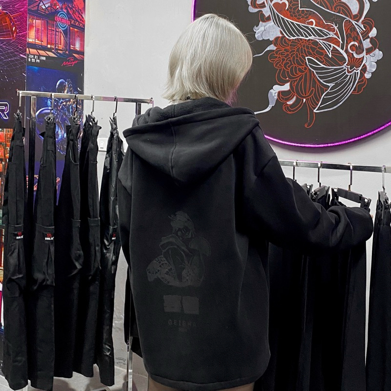 Áo hoodie thiết kế Unisex Zune.zx, GEISHA HOODIE