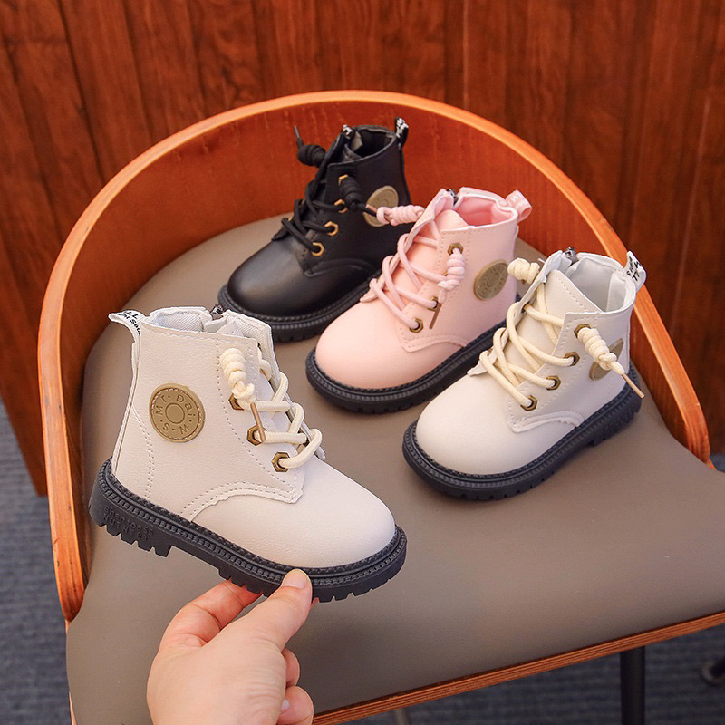 Giày boot da cao cổ cho bé,giày boot da mềm kiểu dáng hàn quốc