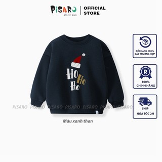 Áo nỉ bông chủ đề Noel PISARO cho bé trai bé gái, áo sweater thu đông siêu ấm