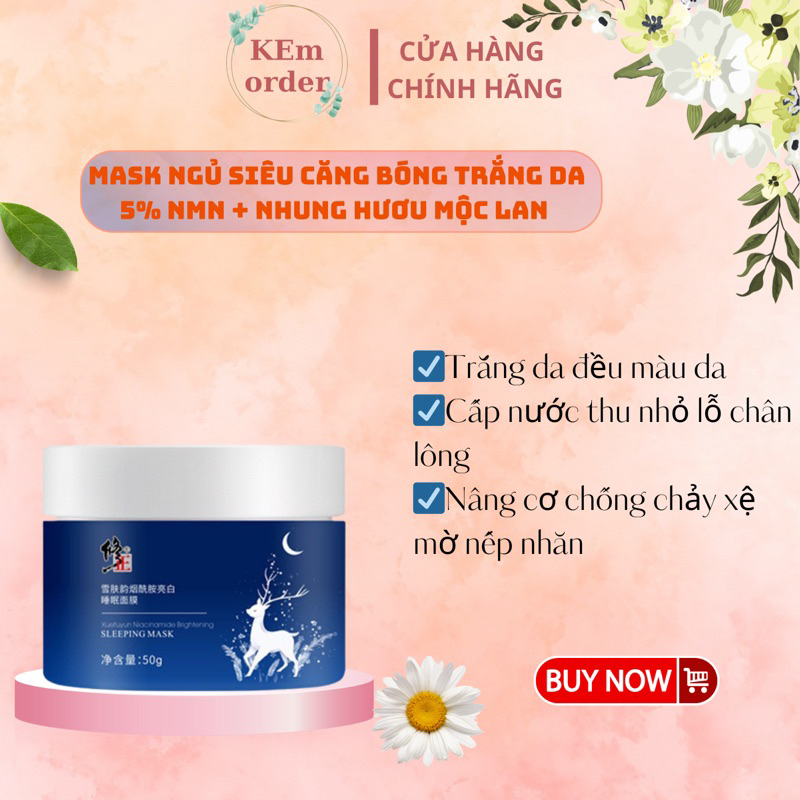 MASK NGỦ ĐÊM SIÊU CĂNG BÓNG 5NMN, NHUNG HƯƠU MỘC LAN