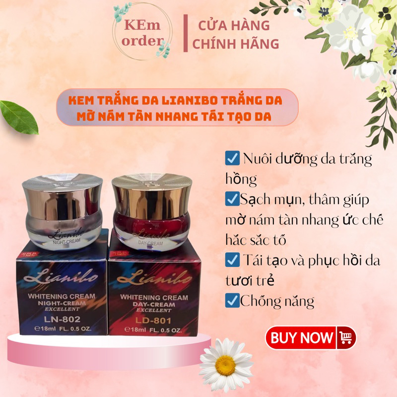 Kem Lianibo Chính Hãng -Giảm Thâm Trắng Da ,Dưỡng Ẩm Căng Bóng MẪU 2024