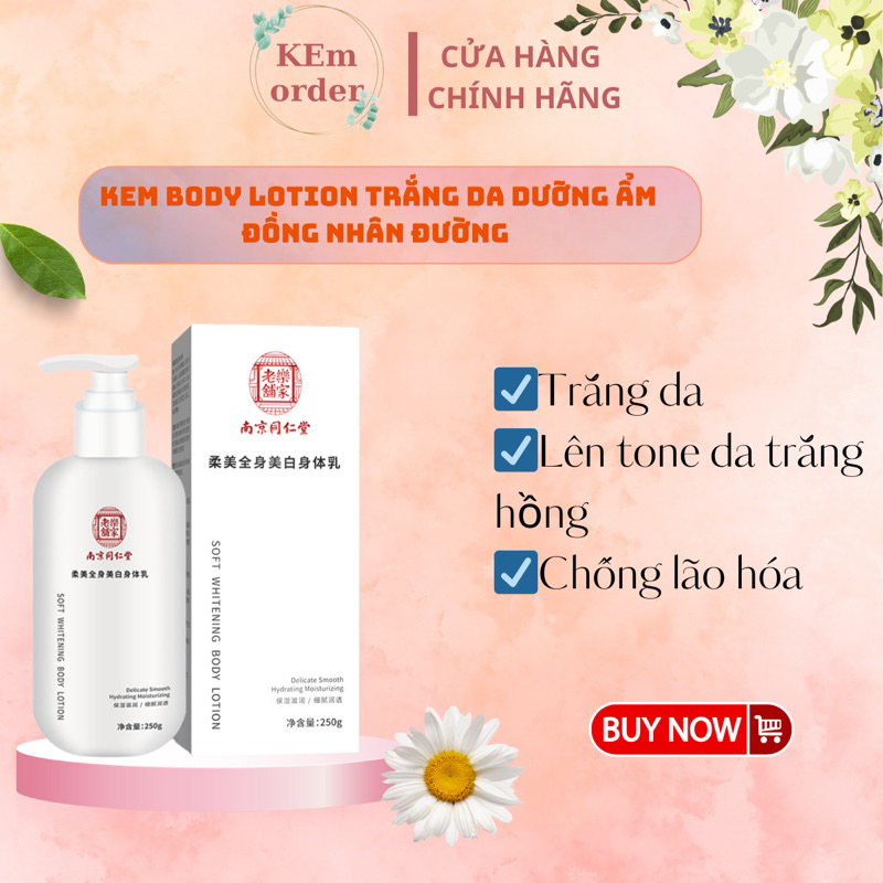 Kem Dưỡng Thể Trắng Da Đồng Nhân Đường_Cấp Nước Da Mịn Màng 250gr