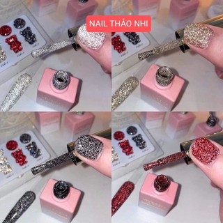 Sơn gel nhũ flash milan lẻ chai 15ml, siêu sáng nail thao nhi
